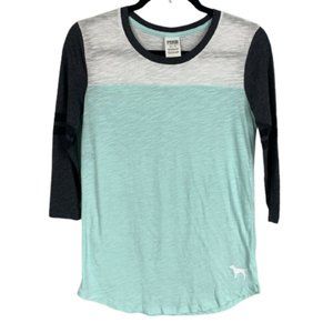 PINK Victoria's Secret Colorblock Baseball Tee XS